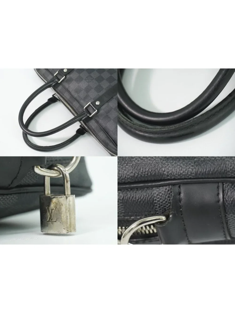 Louis Vuitton LV Porte Document Voyage PM Damier Graphite Business Bag Black